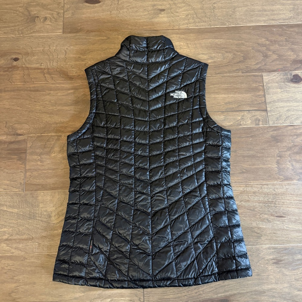 The North Face ThermoBall Vest Womens Small Black Quilted Puffer Full Zip - Picture 5 of 8